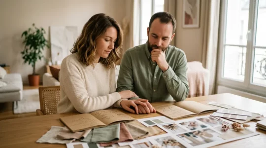 Couple réfléchissant à la décision d'engager un wedding planner pour leur mariage