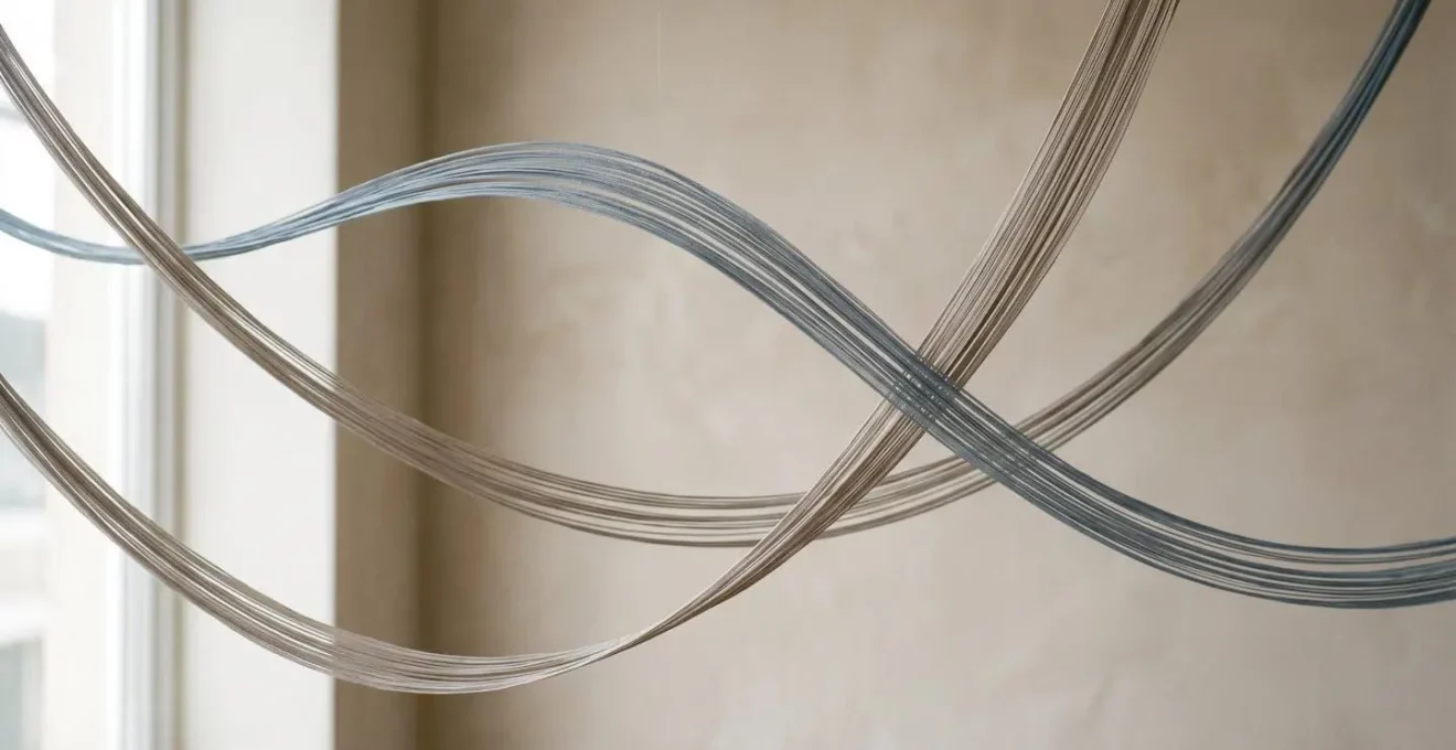 Représentation visuelle abstraite du principe de continuité de la Gestalt avec des lignes fluides et interconnectées